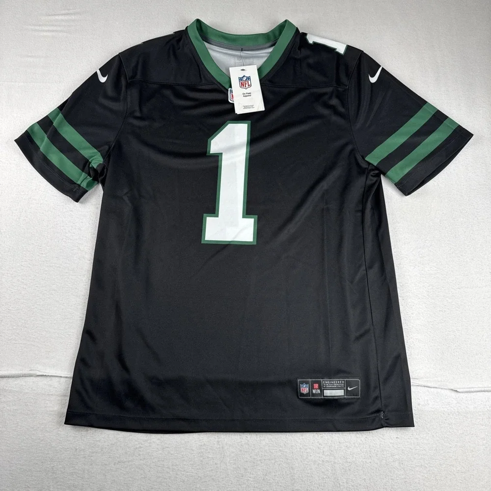 New! Sauce Gardner New York Jets Mens L Black NFL Jersey football tailgate